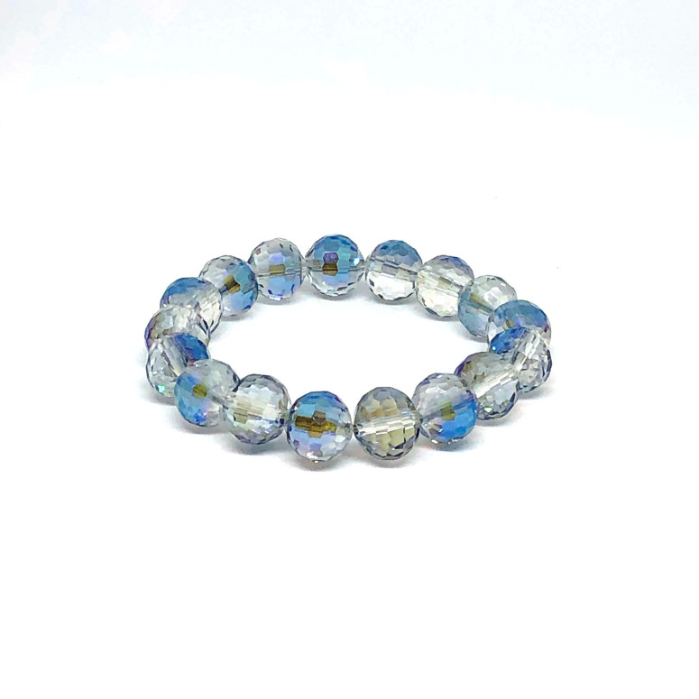 Faceted glass crystals bracelet
