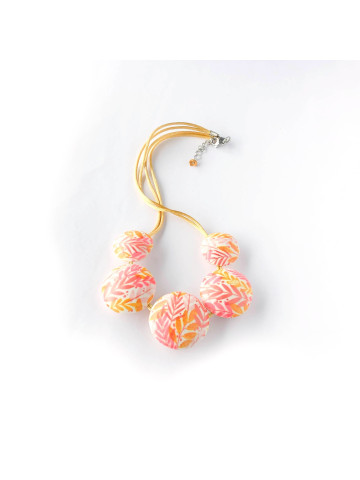 Polymer bright orange necklace