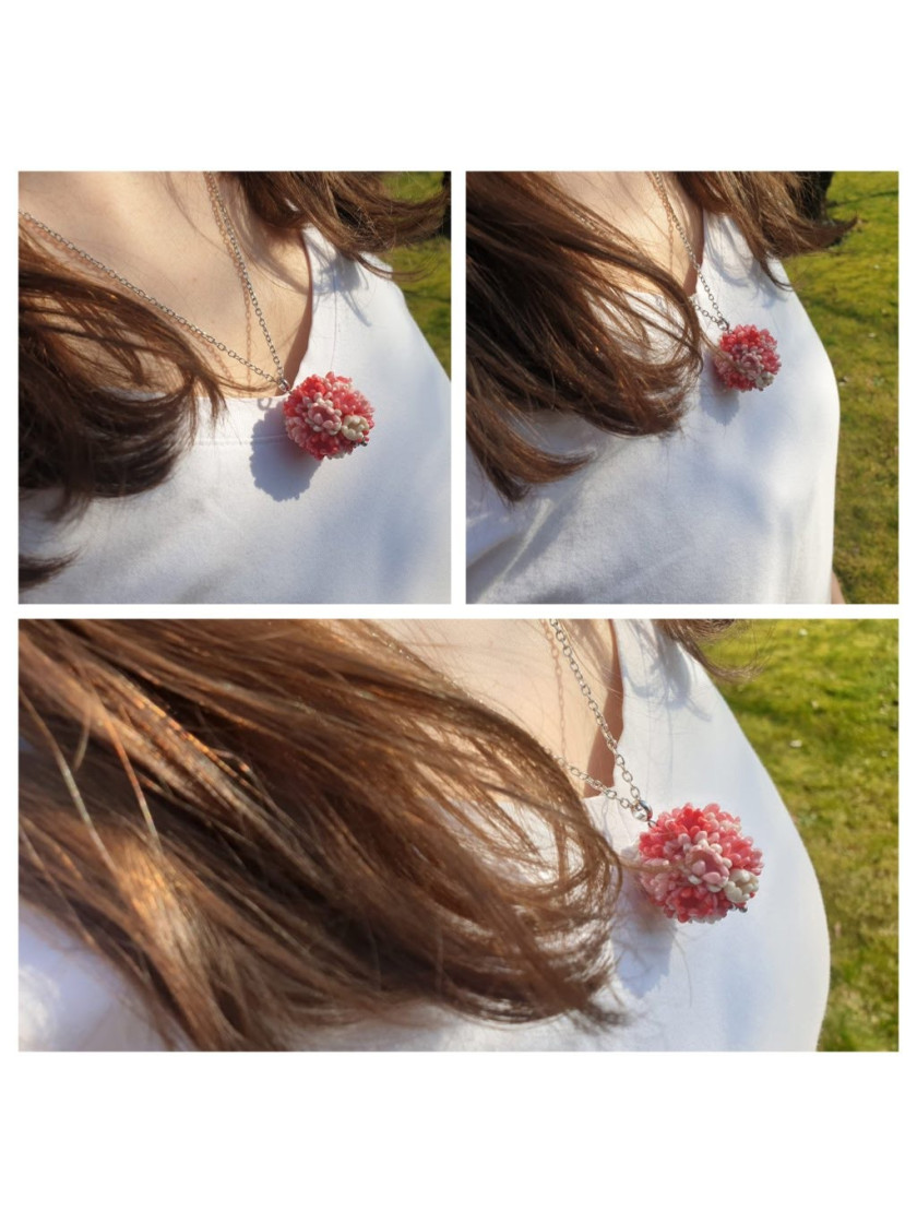 A necklace of small flowers
