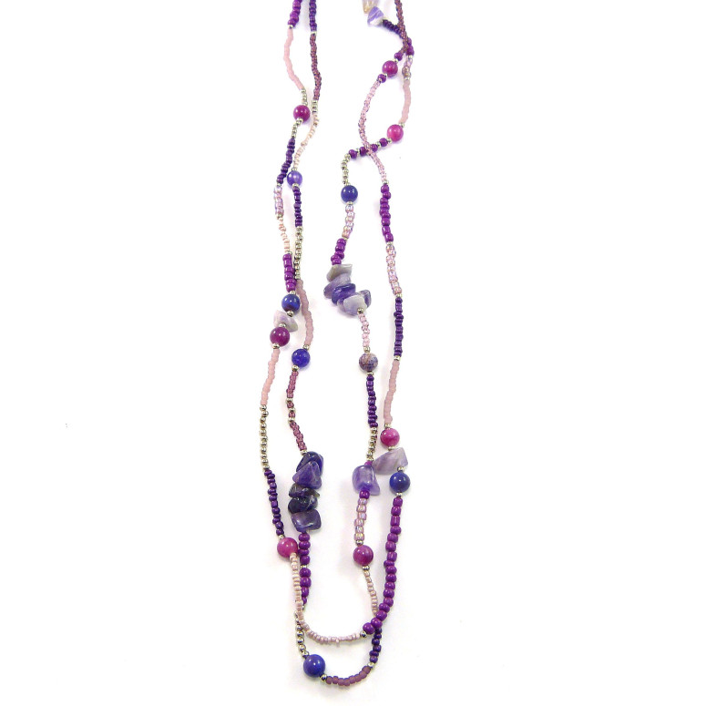 Necklace with stones and beads