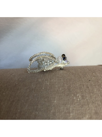 White fly brooch