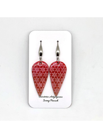 Earring with printed flowers