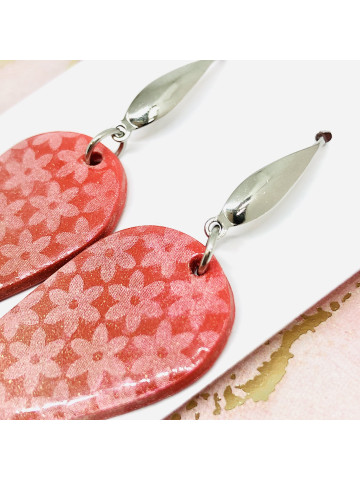 Earring with printed flowers 2