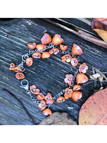 Orange polymer clay bracelet