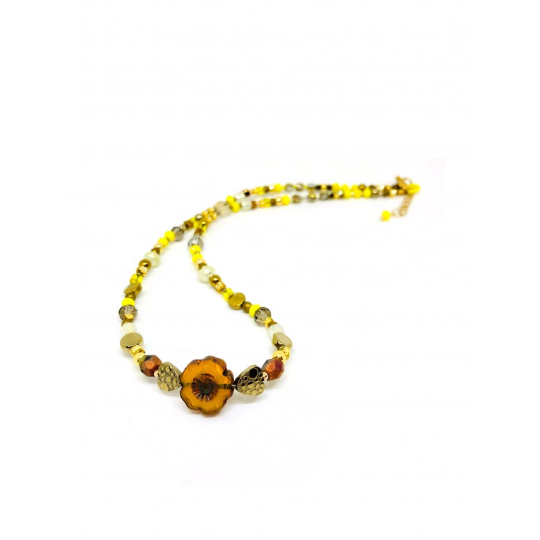 Glass yellow necklace