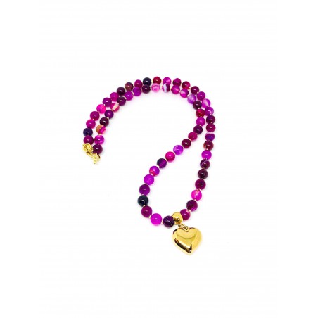 Pink necklace with stones