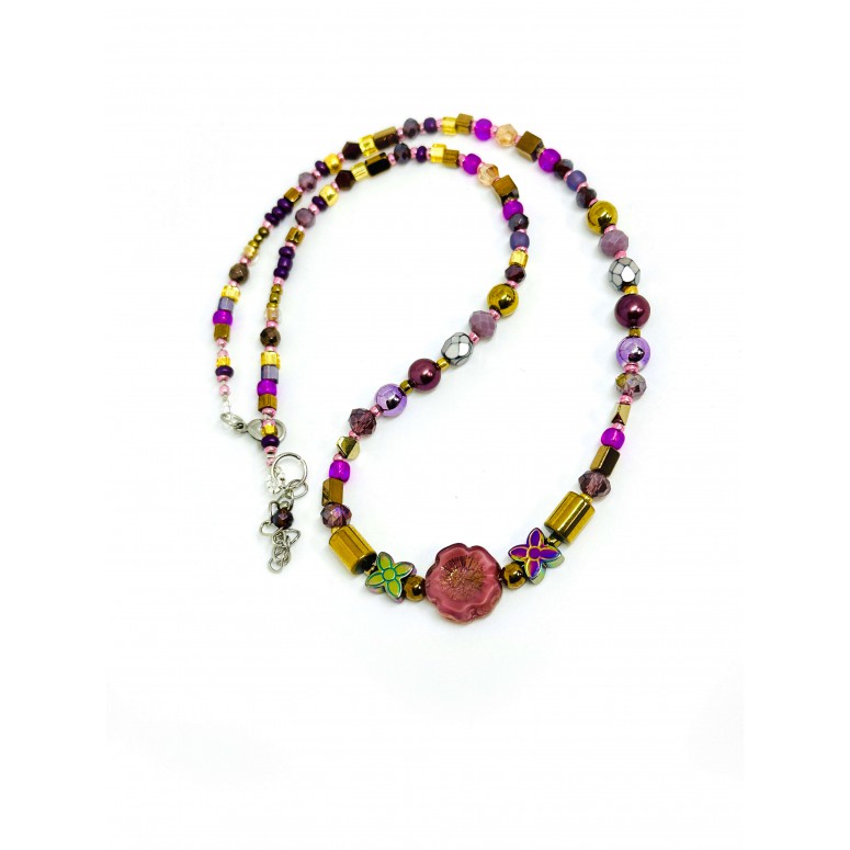 Glass violet necklace
