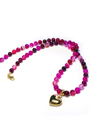 Pink necklace with stones