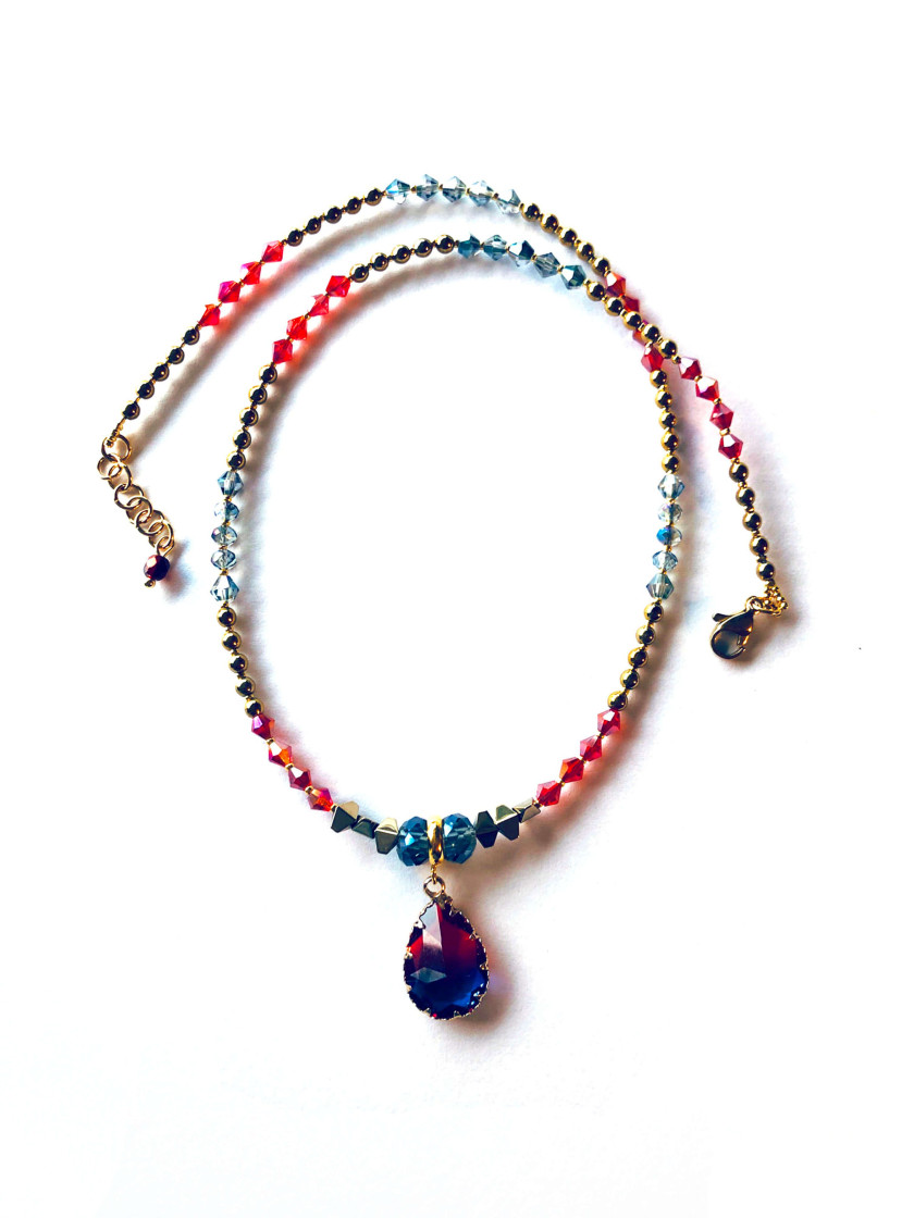 Necklace with a crystal