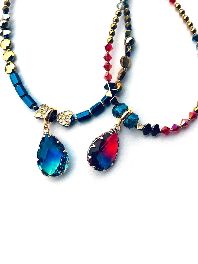 Necklace with a crystal