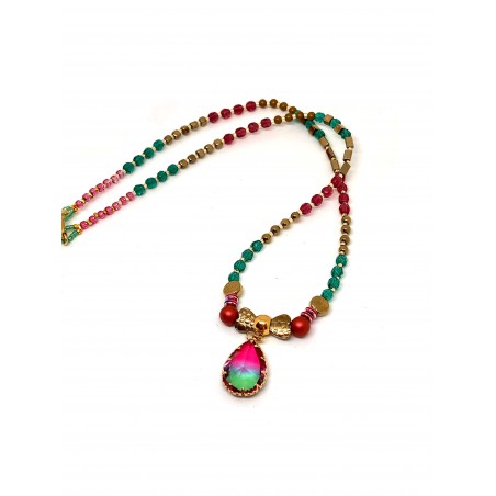 Necklace made of glass seed beads
