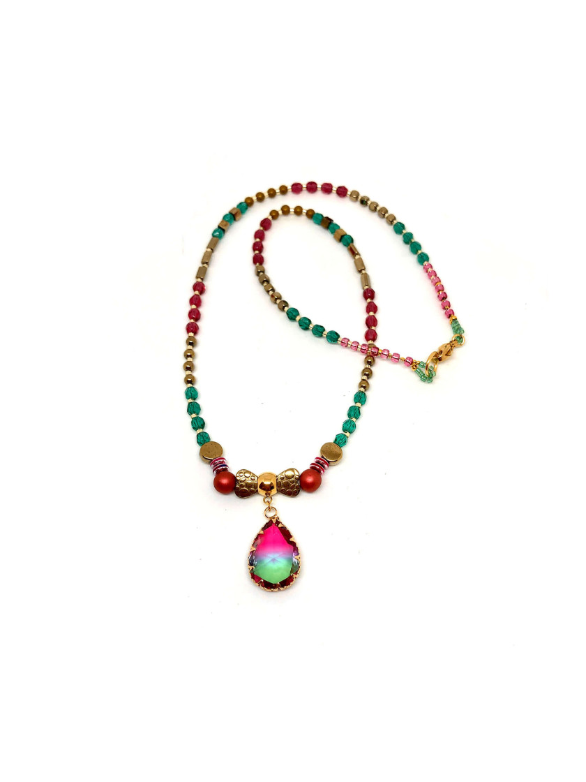 Necklace made of glass seed beads
