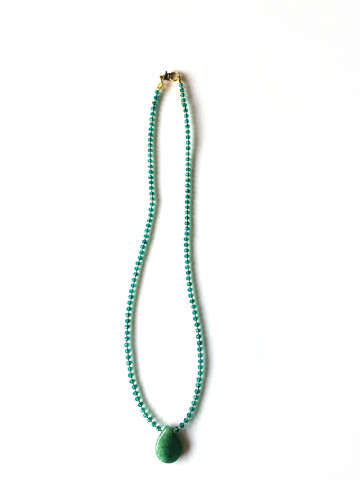 Pink necklace with stone pendant