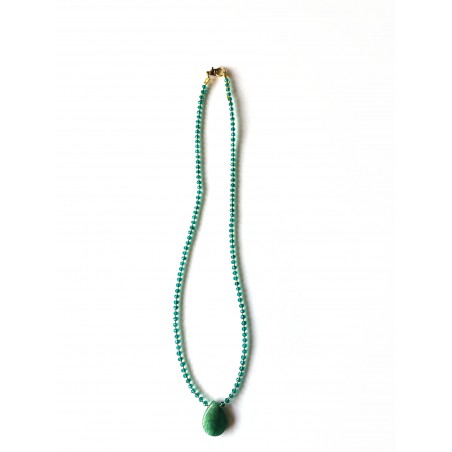 Pink necklace with stone pendant