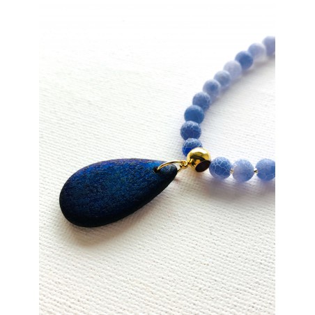 Pink necklace with stones