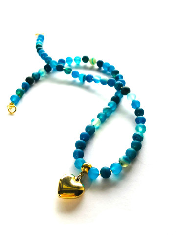 Pink necklace with stone pendant