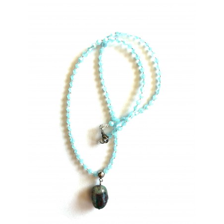 Pink necklace with stone pendant