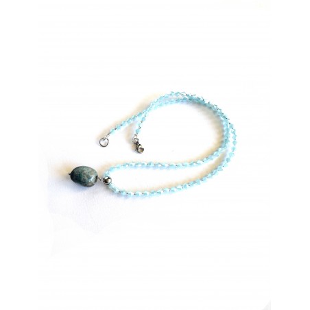 Pink necklace with stone pendant