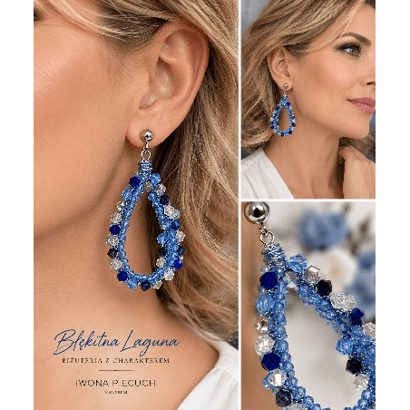 Błękitna Laguna – kolczyki z kryształków handmade | Iwona Piecuch