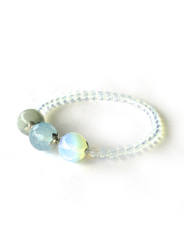 Opal bracelet with agate and jade