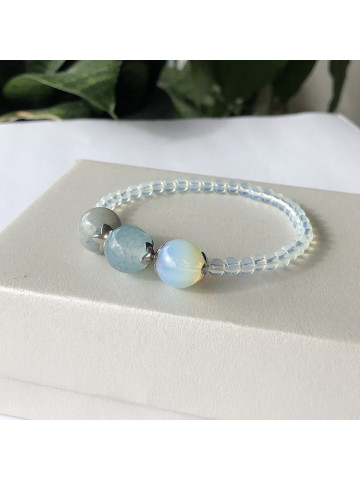 Opal bracelet with agate and jade 2